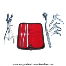 Hegar uterine dilator 3 pieces set,3-4, 5-6, 11-12, wartenberg pinwheel, mathieu speculum, grave 3pcs